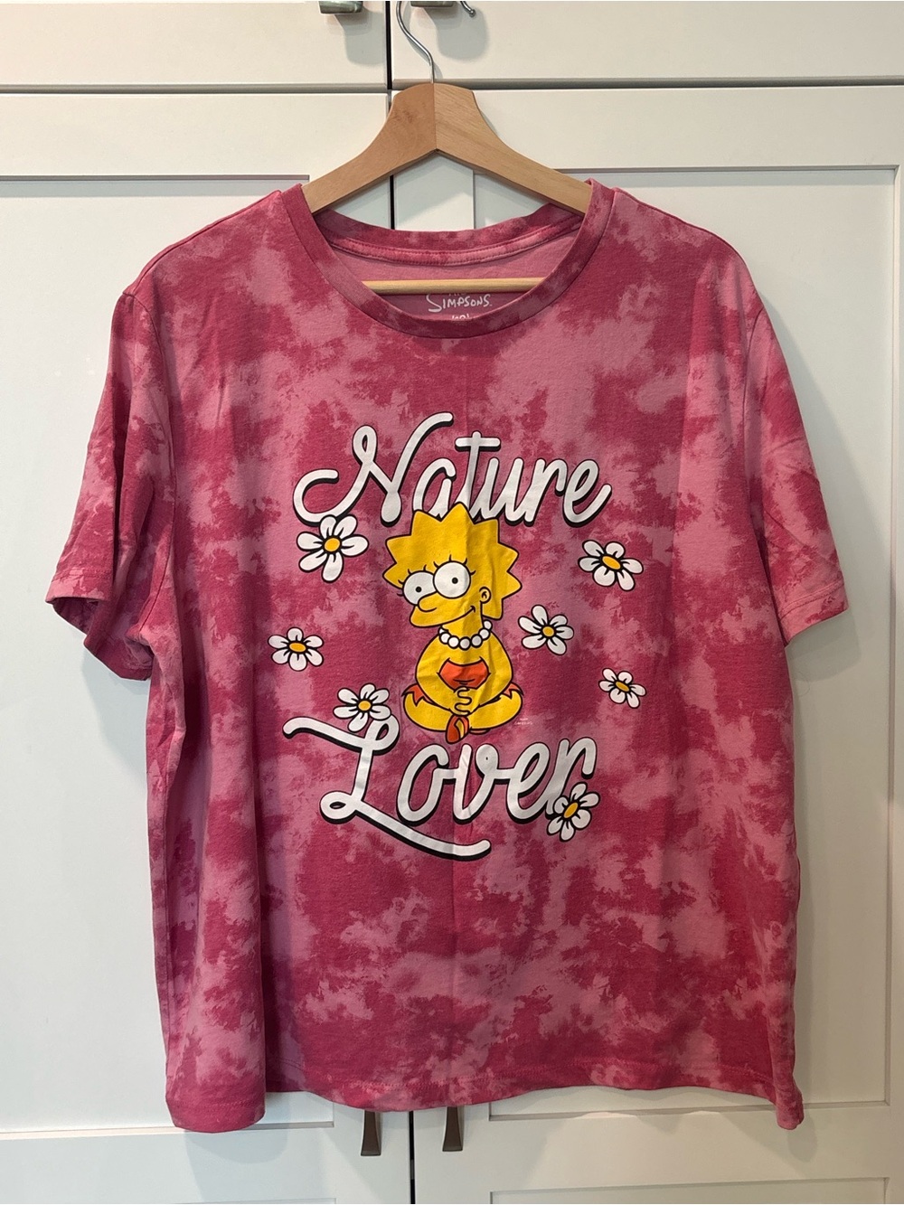The Simpsons Lisa Simpson Nature Lover Pink Tie-Dye Tee – XL